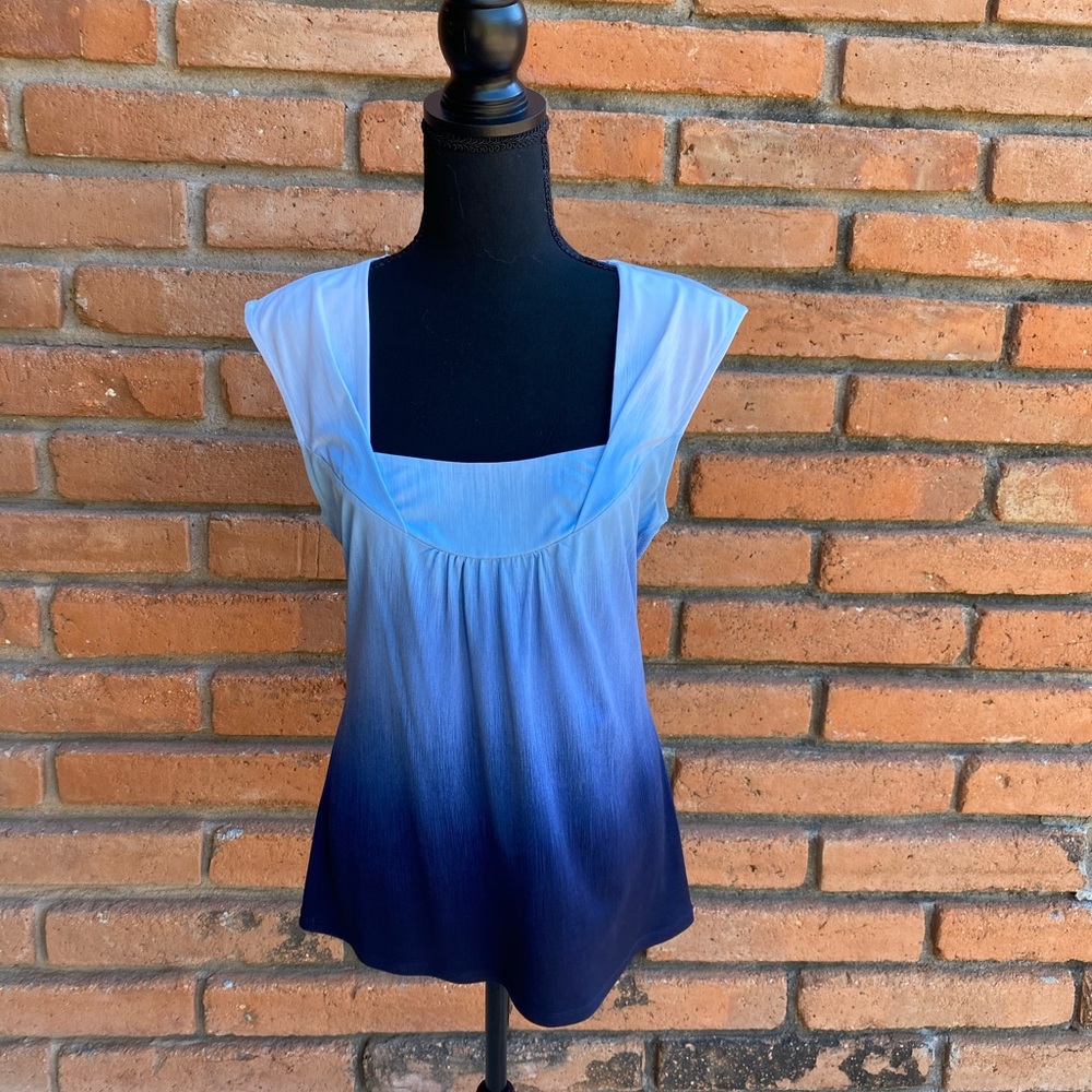 ✨Ann Taylor✨Blue Ombré Blue Sleeveless Blouse